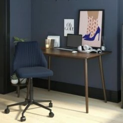 Brittany Office Chair with Casters Linen - Novogratz Mustard