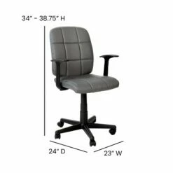 Flash Furniture Mid-Back Gray Quilted Vinyl Swivel Task Office Chair with Arms 12 Flash Furniture Mid-Back Gray Quilted Vinyl Swivel Task Office Chair with Arms -Office Chairs Sales Shop unnamed file 6236