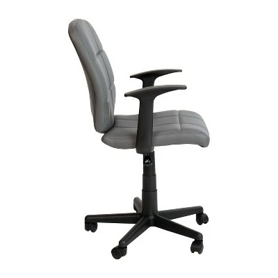 Flash Furniture Mid-Back Gray Quilted Vinyl Swivel Task Office Chair with Arms 8 Flash Furniture Mid-Back Gray Quilted Vinyl Swivel Task Office Chair with Arms - Image 6