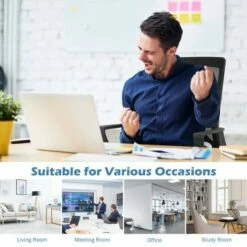 Costway Mesh Office Chair Mid Back Task Chair Height Adjustable w/Lumbar Support -Office Chairs Sales Shop unnamed file 6270