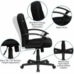 Mid-Back Black Fabric Executive Swivel Office Chair with Nylon Arms Black - Flash Furniture -Office Chairs Sales Shop unnamed file 6306
