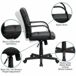 Mid-Back LeatherSoft Swivel Task Office Chair with Arms Black - Flash Furniture -Office Chairs Sales Shop unnamed file 6311