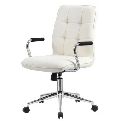 Modern Office Chair with Chrome Arms White - Boss Office Products 3 Modern Office Chair with Chrome Arms White - Boss Office Products