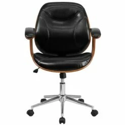 Flash Furniture Mid-Back Black LeatherSoft Executive Ergonomic Wood Swivel Office Chair with Arms -Office Chairs Sales Shop unnamed file 6342