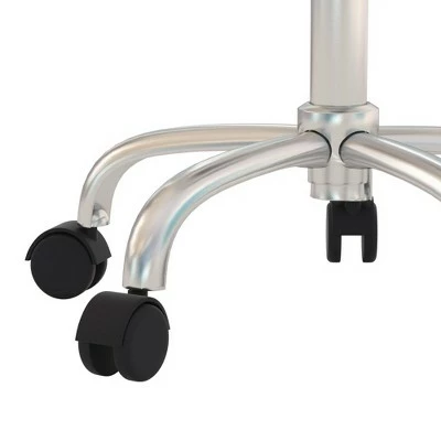 24.5" Nora Tufted Backless Adjustable Metal Vanity and Office Stool with Casters - Hillsdale Furniture Blue 6 24.5" Nora Tufted Backless Adjustable Metal Vanity and Office Stool with Casters - Hillsdale Furniture Blue - Image 4