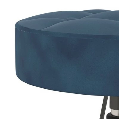 24.5" Nora Tufted Backless Adjustable Metal Vanity and Office Stool with Casters - Hillsdale Furniture Blue 8 24.5" Nora Tufted Backless Adjustable Metal Vanity and Office Stool with Casters - Hillsdale Furniture Blue - Image 6