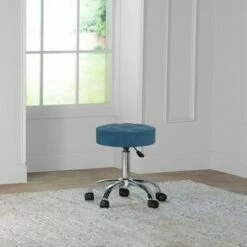 24.5" Nora Tufted Backless Adjustable Metal Vanity and Office Stool with Casters - Hillsdale Furniture Blue 20 24.5" Nora Tufted Backless Adjustable Metal Vanity and Office Stool with Casters - Hillsdale Furniture Blue -Office Chairs Sales Shop unnamed file 6401
