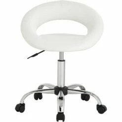 Studio 55D Orbit White Faux Leather Adjustable Rolling Office Stool -Office Chairs Sales Shop unnamed file 6411