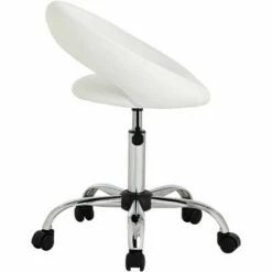 Studio 55D Orbit White Faux Leather Adjustable Rolling Office Stool -Office Chairs Sales Shop unnamed file 6412