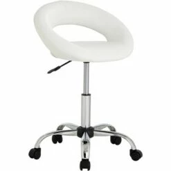 Studio 55D Orbit White Faux Leather Adjustable Rolling Office Stool -Office Chairs Sales Shop unnamed file 6414
