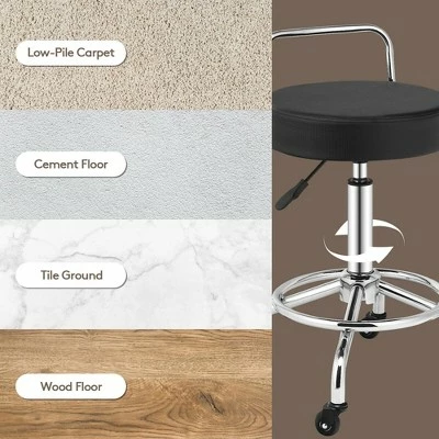 Costway Pneumatic Work Stool Rolling Swivel Task Chair Spa Office Salon w/Cushioned Seat 10 Costway Pneumatic Work Stool Rolling Swivel Task Chair Spa Office Salon w/Cushioned Seat - Image 8