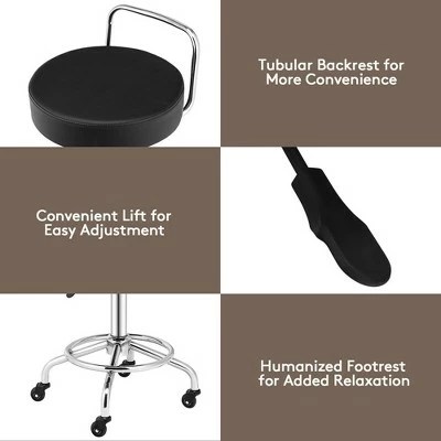 Costway Pneumatic Work Stool Rolling Swivel Task Chair Spa Office Salon w/Cushioned Seat 11 Costway Pneumatic Work Stool Rolling Swivel Task Chair Spa Office Salon w/Cushioned Seat - Image 9