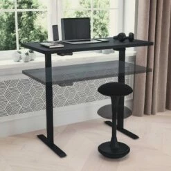 Flash Furniture Adjustable Height Active Office Stool - Black Sit-To-Stand Learning Chair - Padded Swivel Stool with Rocking, Wobble, Tilting Motion