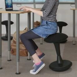 Flash Furniture Adjustable Height Active Office Stool - Black Sit-To-Stand Learning Chair - Padded Swivel Stool with Rocking, Wobble, Tilting Motion -Office Chairs Sales Shop unnamed file 6458