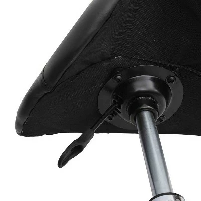 HOMCOM Adjustable Hydraulic Rolling Faux Leather Saddle Stool - Black 4 HOMCOM Adjustable Hydraulic Rolling Faux Leather Saddle Stool - Black - Image 2