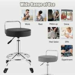 Costway Set of 2 Pneumatic Work Stool Adjustable Swivel Task Chair Lab Spa Office Salon -Office Chairs Sales Shop unnamed file 6486