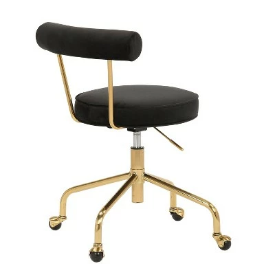 Rhonda Steel/Velvet Task Chair - LumiSource 4 Rhonda Steel/Velvet Task Chair - LumiSource - Image 2
