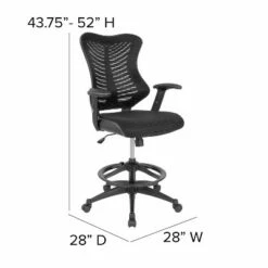 Flash Furniture High Back Designer Black Mesh Drafting Chair with LeatherSoft Sides and Adjustable Arms -Office Chairs Sales Shop unnamed file 6539