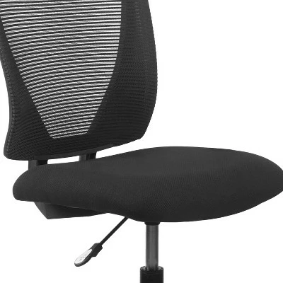 Flash Furniture Ergonomic Mid-Back Mesh Drafting Chair with Black Fabric Seat and Adjustable Foot Ring 7 Flash Furniture Ergonomic Mid-Back Mesh Drafting Chair with Black Fabric Seat and Adjustable Foot Ring - Image 5