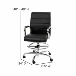 Flash Furniture Mid-Back LeatherSoft Drafting Chair with Adjustable Foot Ring and Chrome Base -Office Chairs Sales Shop unnamed file 6570