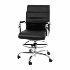 Flash Furniture Mid-Back LeatherSoft Drafting Chair with Adjustable Foot Ring and Chrome Base -Office Chairs Sales Shop unnamed file 6577
