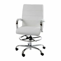 Flash Furniture Mid-Back LeatherSoft Drafting Chair with Adjustable Foot Ring and Chrome Base -Office Chairs Sales Shop unnamed file 6578