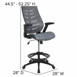 Flash Furniture High Back Mesh Spine-Back Ergonomic Drafting Chair with Adjustable Foot Ring and Adjustable Flip-Up Arms -Office Chairs Sales Shop unnamed file 6588