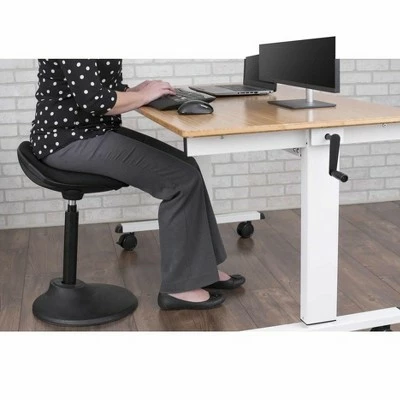 Stand Up Desk Store Ergonomic Adjustable Standing Desk Chair with Contoured Cushion and Grab Handles (Black) 4 Stand Up Desk Store Ergonomic Adjustable Standing Desk Chair with Contoured Cushion and Grab Handles (Black) - Image 2