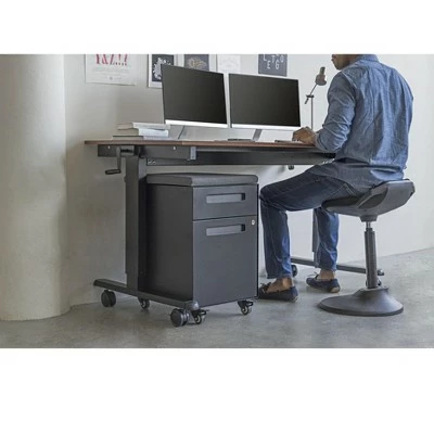 Stand Up Desk Store Ergonomic Adjustable Standing Desk Chair with Contoured Cushion and Grab Handles (Black) 5 Stand Up Desk Store Ergonomic Adjustable Standing Desk Chair with Contoured Cushion and Grab Handles (Black) - Image 3
