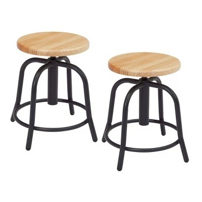 National Public Seating 2pk 18” - 25” Adjustable Designer Stool - Hampton Collection Black 9 National Public Seating 2pk 18” - 25” Adjustable Designer Stool - Hampton Collection Black - Image 8