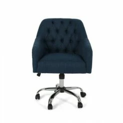 Barbour Tufted Home Office Chair with Swivel Base - Christopher Knight Home Navy Blue/silver Finish -Office Chairs Sales Shop unnamed file 665