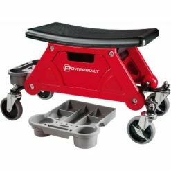 Powerbilt Powerbuilt 240036 Heavy Duty Rolling Workshop Garage Creeper Bench Seat with Tool Tray, 300 Pound Capacity