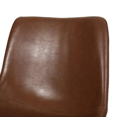 Jarvi Contemporary Upholstered Swivel Office Chair with Rolling Casters - Christopher Knight Home Dark Brown/matte 11 Jarvi Contemporary Upholstered Swivel Office Chair with Rolling Casters - Christopher Knight Home Dark Brown/matte - Image 9