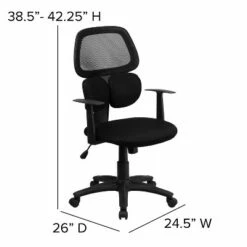 Flash Furniture Mid-Back Black Mesh Swivel Task Office Chair with Flexible Dual Lumbar Support and Arms -Office Chairs Sales Shop unnamed file 6742