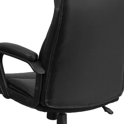 Flash Furniture High Back Black LeatherSoft Executive Swivel Office Chair with Slight Mesh Accent and Arms 6 Flash Furniture High Back Black LeatherSoft Executive Swivel Office Chair with Slight Mesh Accent and Arms - Image 4