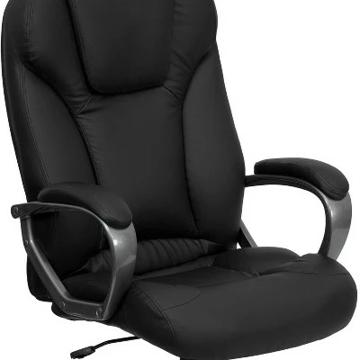 Flash Furniture High Back Black LeatherSoft Executive Swivel Office Chair with Titanium Nylon Base and Arms 7 Flash Furniture High Back Black LeatherSoft Executive Swivel Office Chair with Titanium Nylon Base and Arms - Image 5