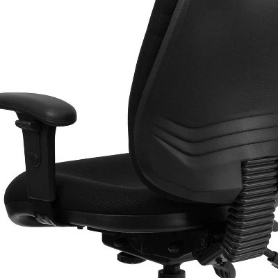 Flash Furniture Mid-Back Black Fabric Multifunction Executive Swivel Ergonomic Office Chair with Adjustable Arms 7 Flash Furniture Mid-Back Black Fabric Multifunction Executive Swivel Ergonomic Office Chair with Adjustable Arms - Image 5