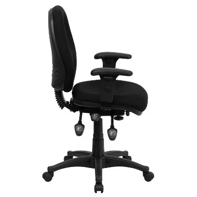 Flash Furniture Mid-Back Black Fabric Multifunction Executive Swivel Ergonomic Office Chair with Adjustable Arms 9 Flash Furniture Mid-Back Black Fabric Multifunction Executive Swivel Ergonomic Office Chair with Adjustable Arms - Image 7