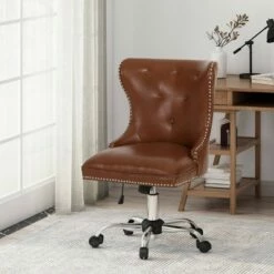 Bedell Contemporary Tufted Swivel Office Chair - Christopher Knight Home Midnight Black/chrome