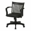 Deluxe Wood Banker's Chair Padded Seat with Base - OSP Home Furnishings Black
