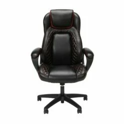 Racing Style Softhread Leather High Back Office Chair - OFM Black