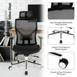 Costway Ergonomic Office Chair High-Back Mesh Chair w/Adjustable Lumbar Support -Office Chairs Sales Shop unnamed file 695