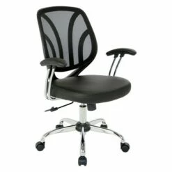 OSP Home Furnishings Screen Back Chair Faux Leather - Office Star Charcoal -Office Chairs Sales Shop unnamed file 6969