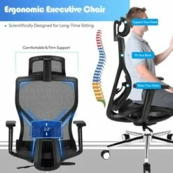 Costway Ergonomic Office Chair High-Back Mesh Chair w/Adjustable Lumbar Support -Office Chairs Sales Shop unnamed file 697