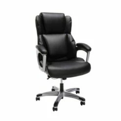 Ergonomic Executive Bonded Leather Padded Office Chair Black - OFM