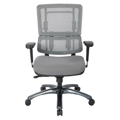Vertical Mesh Chair with Steel Fabric Seat Gray - OSP Home Furnishings 3 Vertical Mesh Chair with Steel Fabric Seat Gray - OSP Home Furnishings