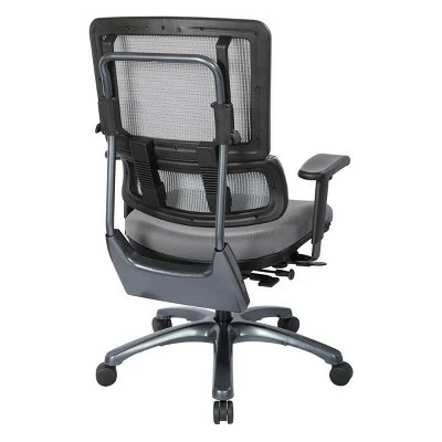 Vertical Mesh Chair with Steel Fabric Seat Gray - OSP Home Furnishings 5 Vertical Mesh Chair with Steel Fabric Seat Gray - OSP Home Furnishings - Image 3