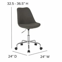 Flash Furniture Aurora Series Mid-Back Fabric Task Office Chair with Pneumatic Lift and Chrome Base -Office Chairs Sales Shop unnamed file 7081