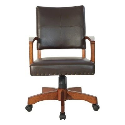 Deluxe Wood Bankers Chair Faux Leather - OSP Home Furnishings Espresso 3 Deluxe Wood Bankers Chair Faux Leather - OSP Home Furnishings Espresso