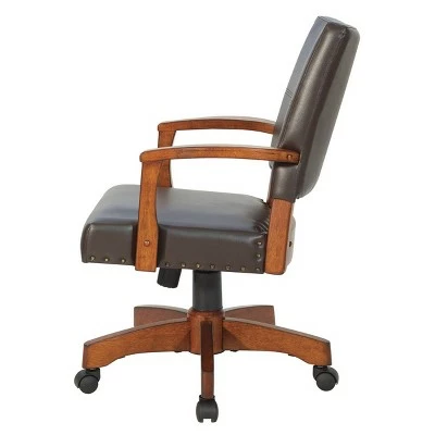 Deluxe Wood Bankers Chair Faux Leather - OSP Home Furnishings Espresso 5 Deluxe Wood Bankers Chair Faux Leather - OSP Home Furnishings Espresso - Image 3